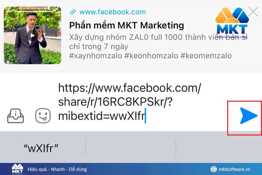 Chia sẻ video từ Facebook qua Zalo bằng link