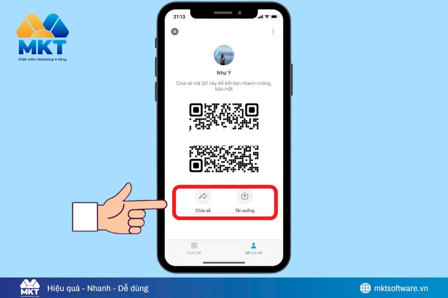 Cách chia sẻ link Zalo bằng mã QR 
