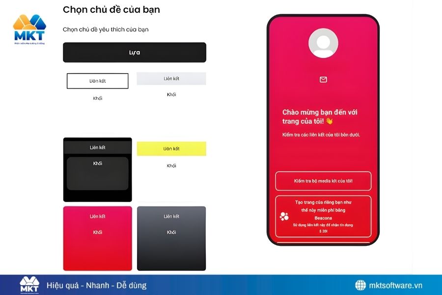 Cách tạo link bio trên TikTok bằng Beacons