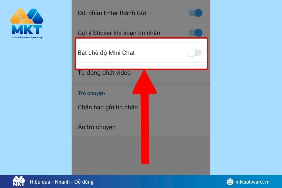 Cách bật Mini Chat Zalo trên Android