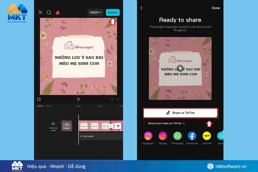 Xoá logo TikTok trên iPhone bằng CapCut