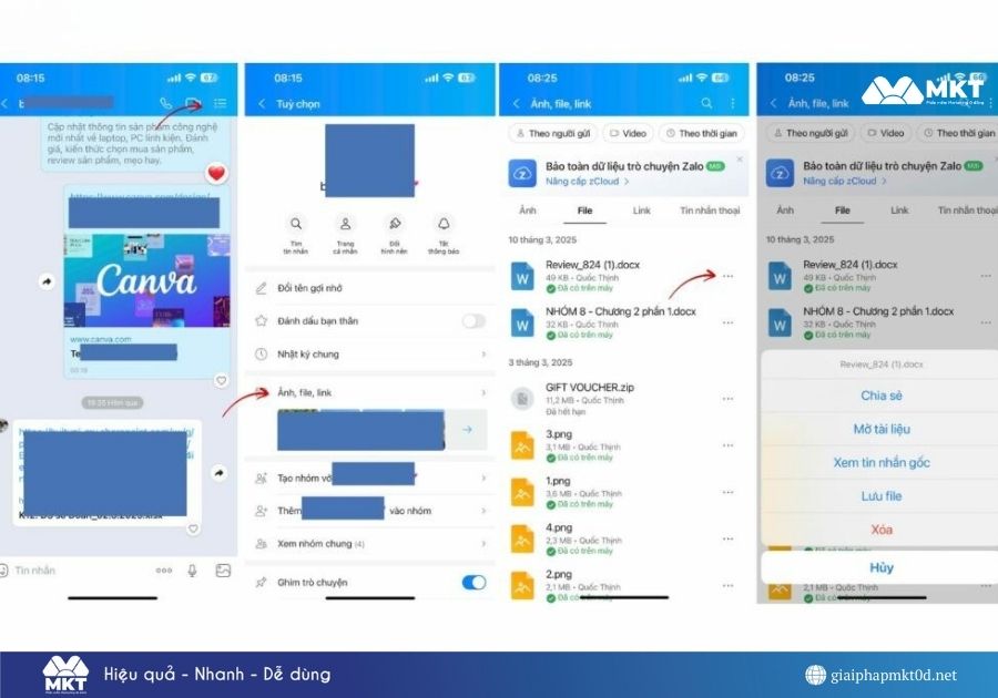 cách giảm dung lượng Zalo