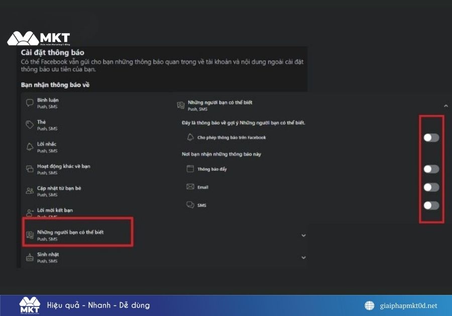 tắt đề xuất kết bạn trên Facebook